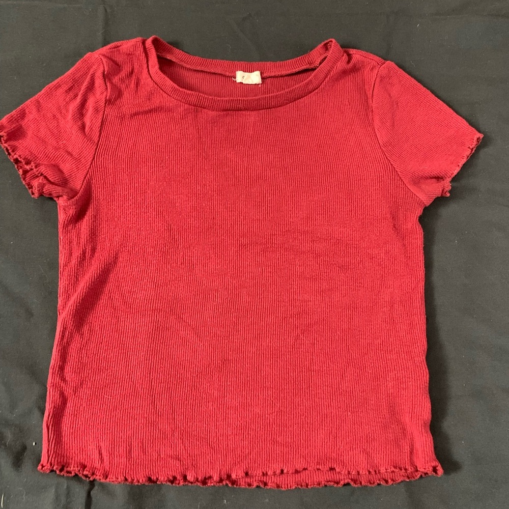 Garage burgundy crop top